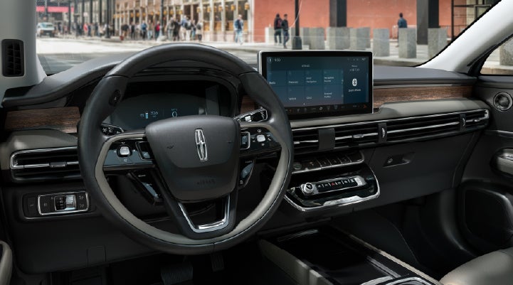 The center display of the 2026 Lincoln Corsair® SUV is showcased with its SYNC® 4 capabilities highlighted. | Lincoln of New Bern in New Bern NC