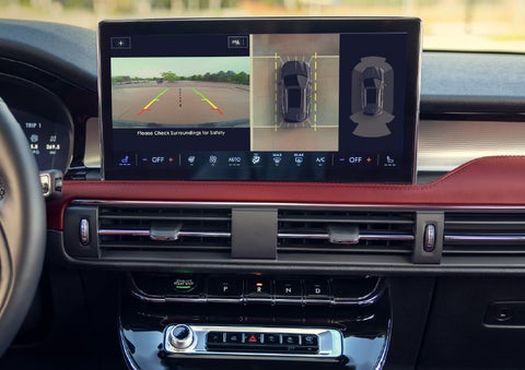 The large 13.2” SYNC® 4 center display featuring 360-Degree Camera of a 2026 Lincoln Corsair® SUV is shown.| Lincoln of New Bern in New Bern NC