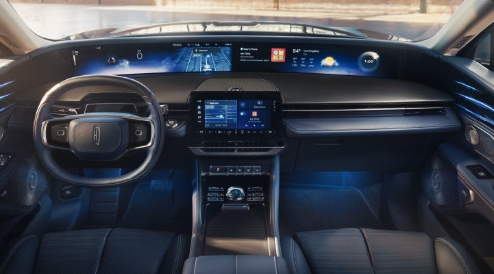 A large panoramic display is shown on the dashboard of a 2026 Lincoln Nautilus® SUV | Lincoln of New Bern in New Bern NC